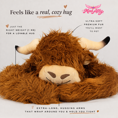 Mad Ally weighted Animals; Highland Cow 60cm