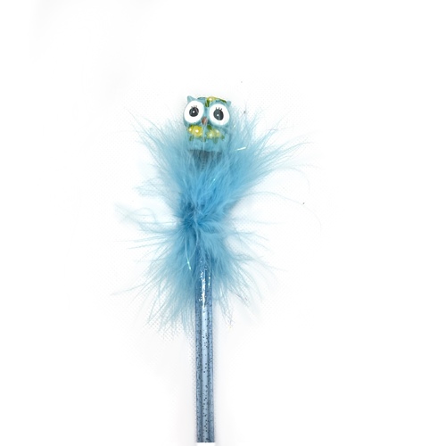 Mad Ally Owl Fluffy Pen; Blue